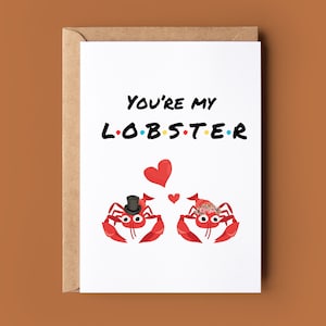 Tarjeta de aniversario "Eres mi langosta" - Tarjeta personalizada - Tarjeta de felicitaciones - Tarjeta de feliz aniversario para mi esposo - Tarjeta de San Valentín