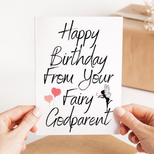 Biglietto di compleanno per figlioccia, biglietto d'auguri per figlioccio, buon compleanno dalla tua fata padrino, biglietto per figlioccio, biglietto dal padrino