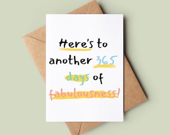 Happy Birthday Card - Funny Birthday Card - Cute Birthday Greetings Card - Customised Bday Card - Joke Birthday Card - Card For Her