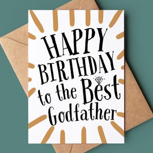 Melhor cartão de aniversário do padrinho - Cartão de cumprimentos para o padrinho - Cartão de feliz aniversário do padrinho - Cartão para o padrinho - Cartão para o padrinho