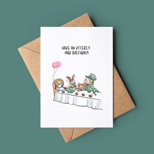Cartão de feliz aniversário - Tenha um aniversário totalmente louco - Cartão fofo em aquarela - Cartão para ele - Cartão para ela - Cartão de aniversário divertido