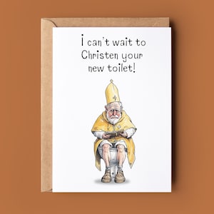 Carte de blague Félicitations pour la nouvelle maison - Carte de déménagement amusante - Carte de voeux pour la nouvelle toilette du Christ - Carte de nouvelle maison grossière pour un ami