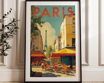 Väggtavla Paris - Franskt tryck - Väggkonst i Paris - Modern sovrumsinredning - Världslandmärken - Gåva A3 A4 - Akvarellkonst