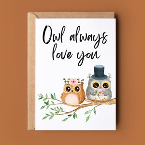 Carte hibou joyeux anniversaire - Carte personnalisée - Carte de félicitations - Carte hibou personnalisée joyeux anniversaire - Carte personnalisée amoureux des animaux