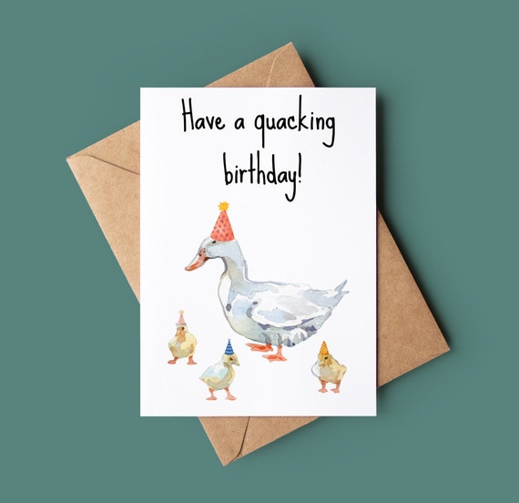 Duckling Birthday Card. Funny Duck Card. Card With A Duckling - View #12