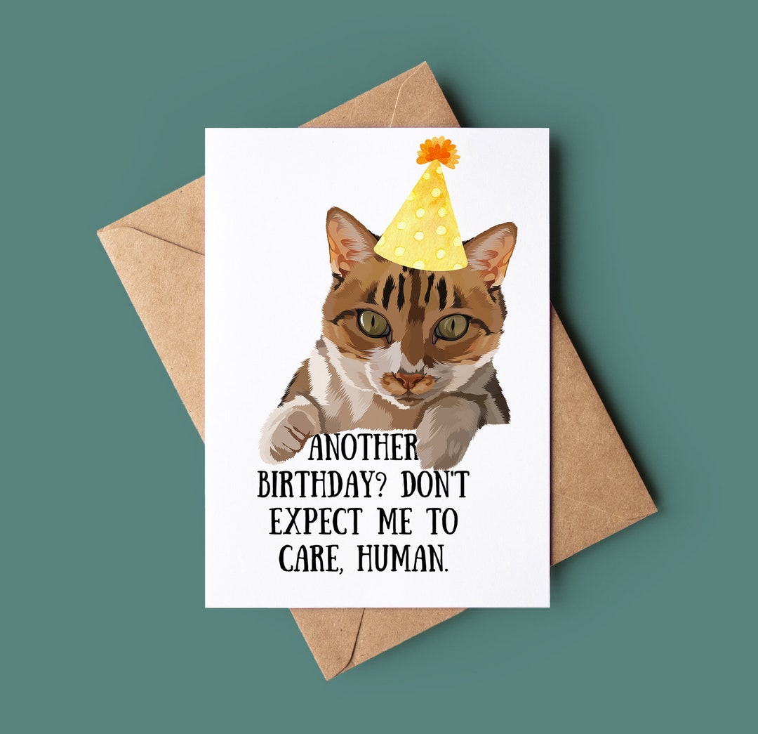 Happy Birthday Card From the Cat - Personalised Funny Birthday Card ...