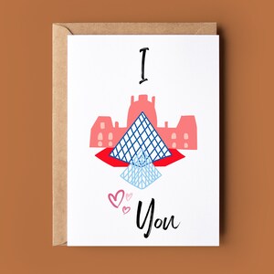 Biglietto di gioco di parole Happy Anniversary - Biglietto d'auguri personalizzato I Louvre You - Biglietto di San Valentino personalizzato - Biglietto romantico Ti amo San Valentino