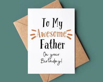 Papa Happy Birthday Card - papa wenskaart - verjaardagskaart voor vader - aan mijn geweldige vader op je verjaardag - kaart voor papa