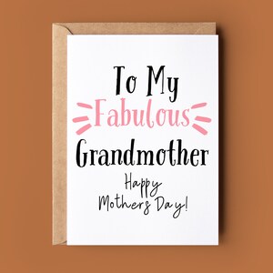 Día de las Madres Abuela - Tarjeta de Saludo de la Abuela - Tarjeta para la Abuela - Tarjeta del Día de las Madres para los Abuelos - Tarjeta del Nieto