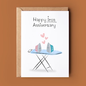 Tarjeta de feliz aniversario de Iron Man - Tarjeta con lindo juego de palabras de Iron Married - Tarjeta del sexto aniversario - Sexto aniversario de bodas - Tarjeta de felicitación con juego de palabras divertido
