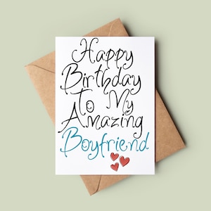 Funny Boyfriend Birthday Card - Personalised Boyfriend Birthday Greeting Card - Romantic Bday Card - Funny Birthday Card For Him