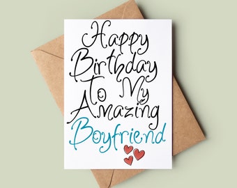Funny Boyfriend Birthday Card - Personalised Boyfriend Birthday Greeting Card - Romantic Bday Card - Funny Birthday Card For Him