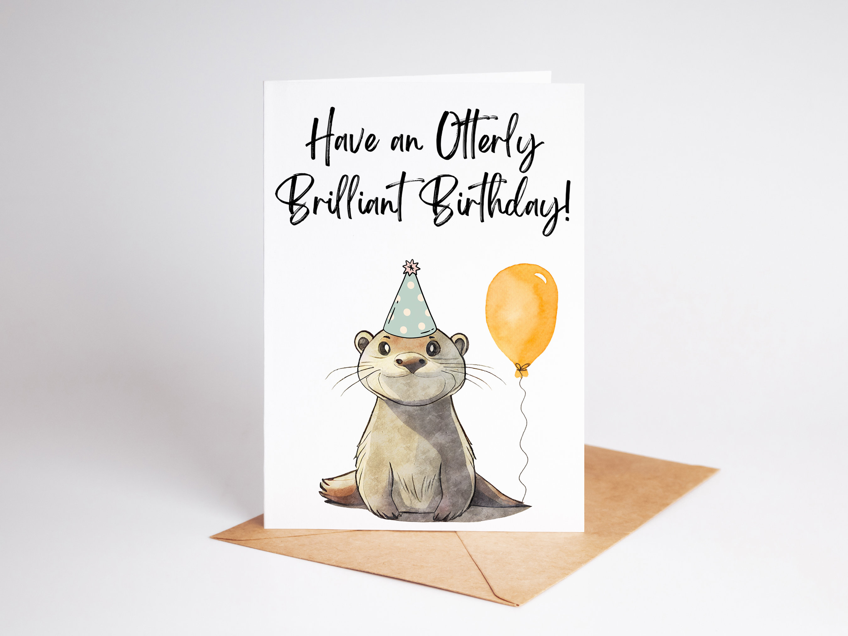 Otter Happy Birthday Card Personalised Funny Have an Otterly Brilliant