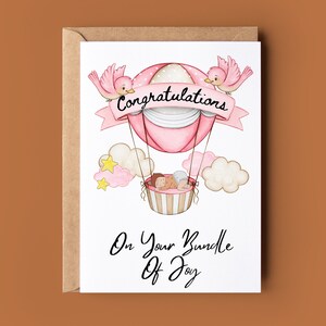 Félicitations pour votre paquet de carte de joie - Carte de voeux de félicitations pour la nouvelle petite fille - Carte de voeux faite à la main pour la petite fille
