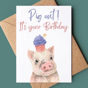 Niedliche Schwein Alles Gute zum Geburtstagkarte - Lustiges Schwein aus Es ist Ihre Geburtstagskarte - Schwein Wortspiel Grußkarte - Individuelle Geburtstagskarte Tierliebhaber Niedlich