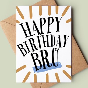 Carte de joyeux anniversaire frère - carte d'anniversaire frère personnalisée - carte de voeux pour frères et sœurs - carte d'anniversaire pour frère - carte d'anniversaire pour frère