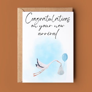 Carte de félicitations pour bébé garçon - carte de voeux pour nouveau bébé garçon - carte d'arrivée de nouveau bébé - carte de voeux de félicitations pour bébé garçon