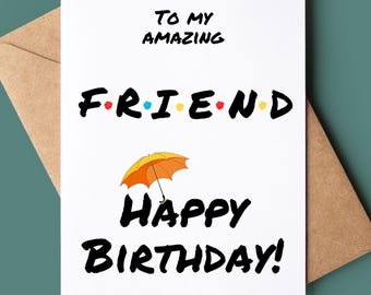 Funny Birthday Card - Personalised Happy Birthday Card For Friend - Cute Greetings Card - Tv Show Themed Card - Joke Bday Card