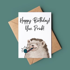 Joyeux anniversaire carte - carte d'anniversaire hérisson drôle - carte de voeux hérisson grossier - carte d'anniversaire blague - carte amoureux des animaux