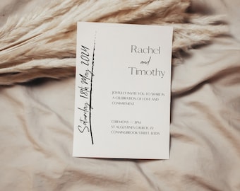 Simple Wedding Invitation Modern Wedding Invitation Elegant Wedding Invitation Personalised Invite Minimal Wedding Invitation Stationery