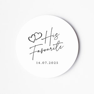 Seine Lieblingsaufkleber – personalisierte Etikettenaufkleber – moderne Hochzeitsaufkleber – elegante Hochzeitsaufkleber – Cocktailaufkleber – Schnapsglas-Etikett