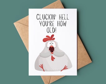 Happy Birthday Card - Funny Birthday Card - Chicken Joke Greetings Card - Customised Birthday Card - Animal Lover Card - Chicken Pun Card