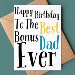 Bonus joyeux anniversaire papa - carte d'anniversaire beau-père - carte de voeux beau-père - carte d'anniversaire pour beau-père - carte d'anniversaire pour papa