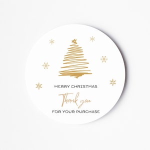 Merci pour votre achat Stickers - Stickers ronds - Étiquette petite entreprise - Sticker emballage - Sticker petite entreprise - Étiquette de Noël