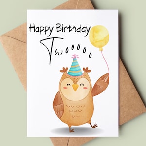 Carte de joyeux anniversaire hibou - carte d'anniversaire drôle - carte de voeux de jeu de mots hibou - carte d'anniversaire personnalisée - carte d'amoureux des animaux - carte d'amant de hibou