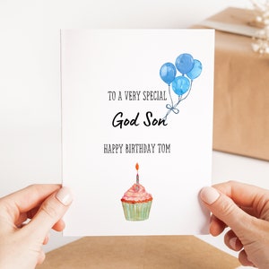 Besondere Patenkind Geburtstagskarte - Aquarell Grußkarte für Patenkind - Patenkind Happy Birthday Karte - Karte für Patenkind