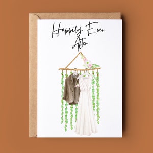 Tarjeta del día de la boda para recién casados - Tarjeta de felicitación Nueva pareja - Regalo de la tarjeta de boda - Felicitaciones por el día de su boda - Felices para siempre