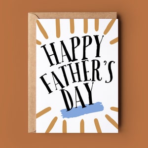Carte de fête des pères pour papa ou grand-père - carte de voeux pour papa - carte colorée pour la fête des pères - carte Je t'aime papa - carte cadeau fête des pères