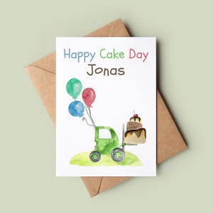 Tarjeta de cumpleaños feliz excavadora - tarjeta de cumpleaños de construcción - tarjeta de cumpleaños del nieto - tarjeta de felicitación para niños - tarjeta de cumpleaños del pequeño constructor