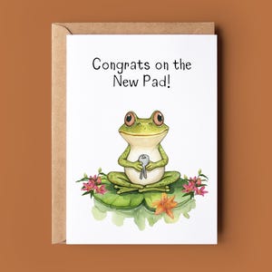 Carte de félicitations pour la nouvelle maison - carte de félicitations drôle de grenouille - nouvelle carte de voeux de crapaud - carte de déménagement personnalisée - amateur de grenouille