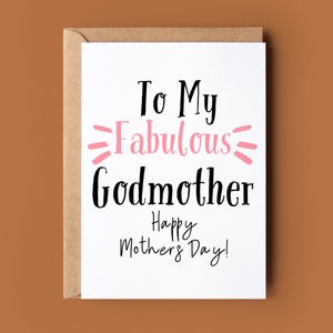 Dia das Mães Madrinha - Cartão de felicitações da madrinha - Cartão para madrinha - Cartão de dia das mães para padrinho - Cartão do afilhado - Melhor madrinha