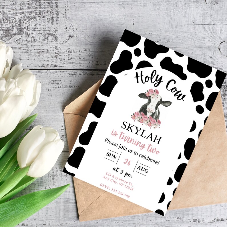 My Mini Baby Baby Girl Farm Cow 1st Birthday Outfit Romper Tutu Skirt Headband Ladybug Bee Cake Smash Photo Shoot Clothes 3PCS Set, # Pink Cow I'm Two, 2T Vestido De La