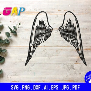 Angel wings svg dxf png eps pdf jpg instant digital download
