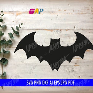 Vleermuis vliegen SVG instant digitale download DXF-bestand knippen jpg pdf png eps vector Circut silhouet tshirt stencil sublimatie illustraties