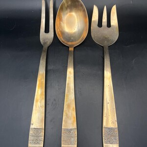 Three Thailand Brass Serving Utensils