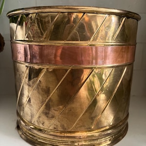 Brass and Copper Planter Pot