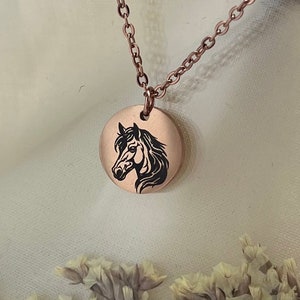Personalized Horse  Necklace - Horse Rider necklace - Custom Equestrian Jewelry - Christmas Gift for her - WATERPROOF