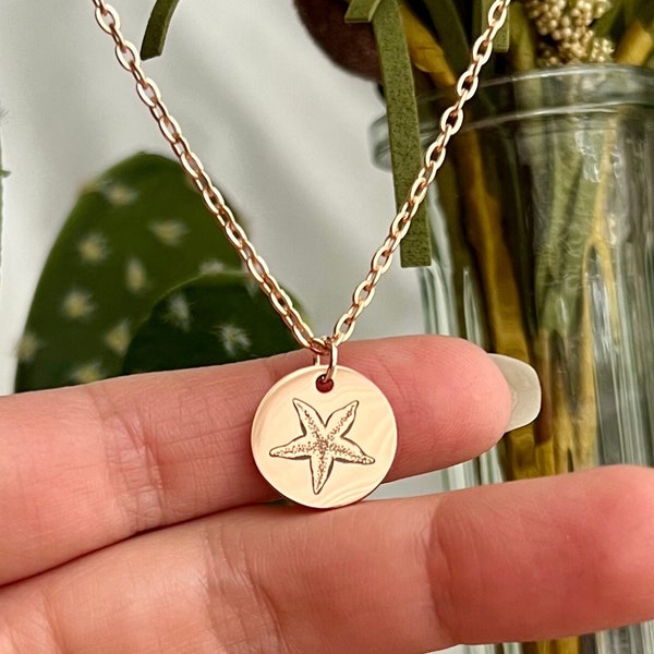 Customizable Starfish Necklace - Personalized Summer Birthday Gift