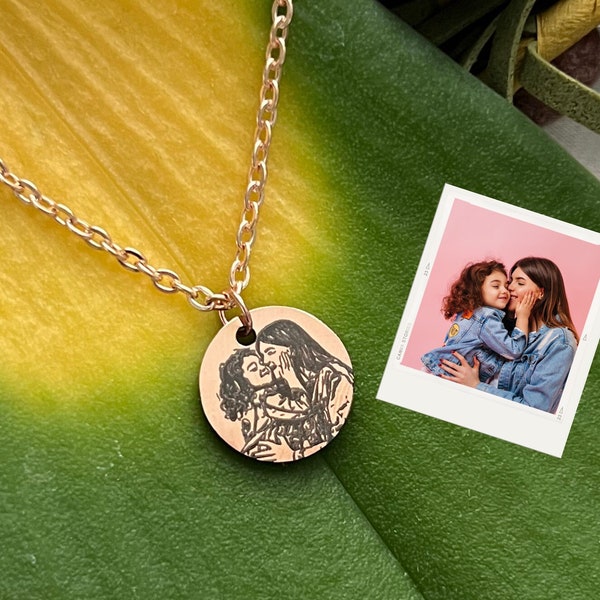 Personalized Photo Engraved Necklace - Custom Gift for Loved Ones