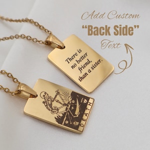 Kundenspezifische Todes-Tarot-Karten-Halskette - Transformation und Wiedergeburt - 18K VERGOLDETES Gold, Silber und Roségold -WASSERFEST