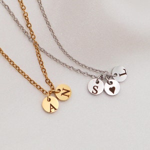 Personalized Initial Disc Necklace: Stainless Steel Monogram Jewelry