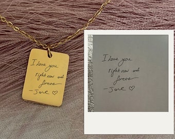 Personalized Handwriting Necklace | Custom Engraved Stainless Steel Necklace | Waterproof Everyday Necklace