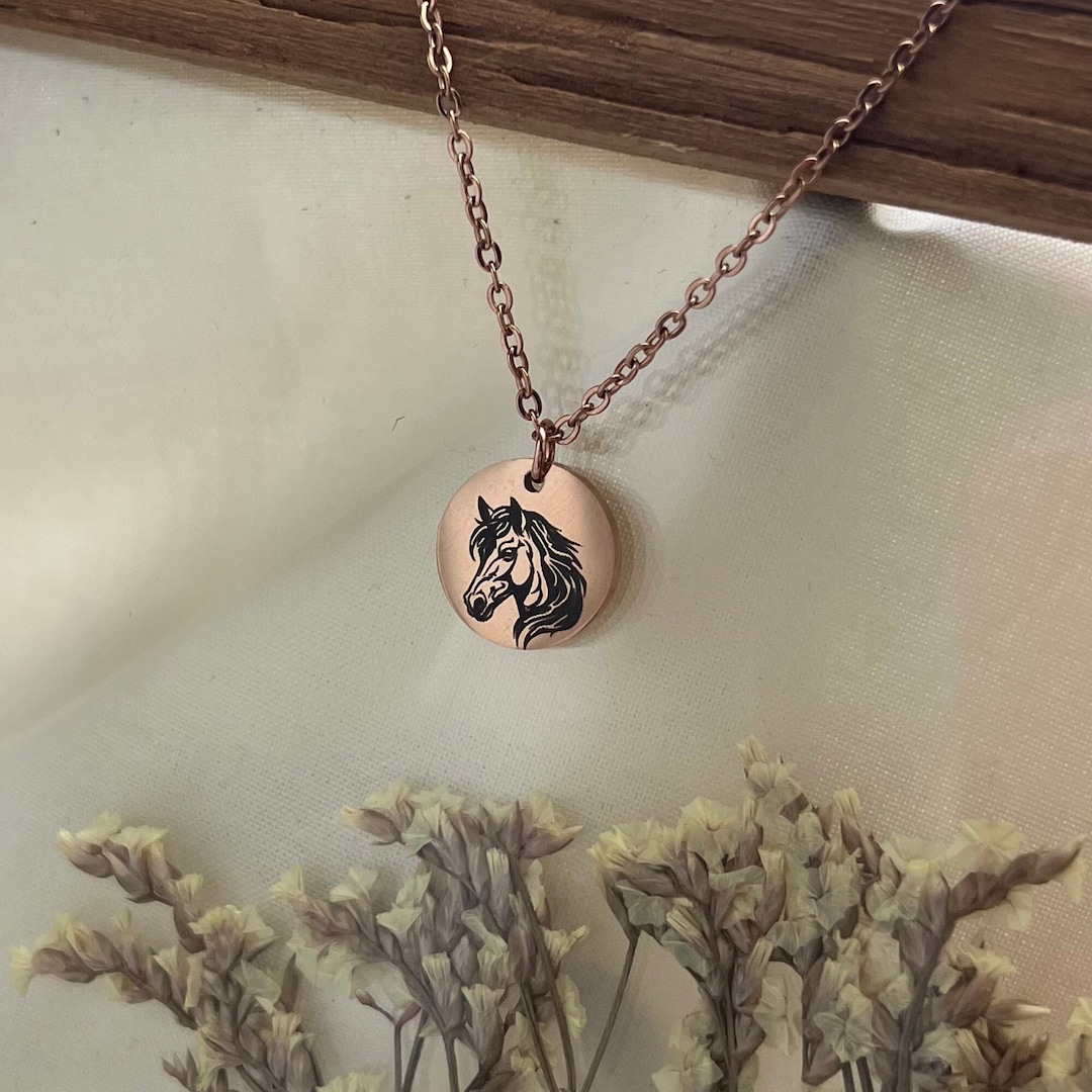 Personalized Horse Necklace Horse Rider Necklace Custom Equestrian