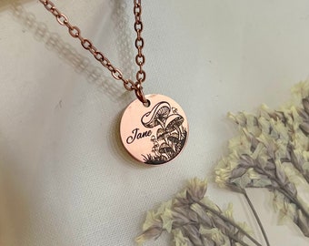 Custom Magical Mushroom Necklace - Connect with the Mystical Natural World - Christmas Gift for Mom  - WATERPROOF