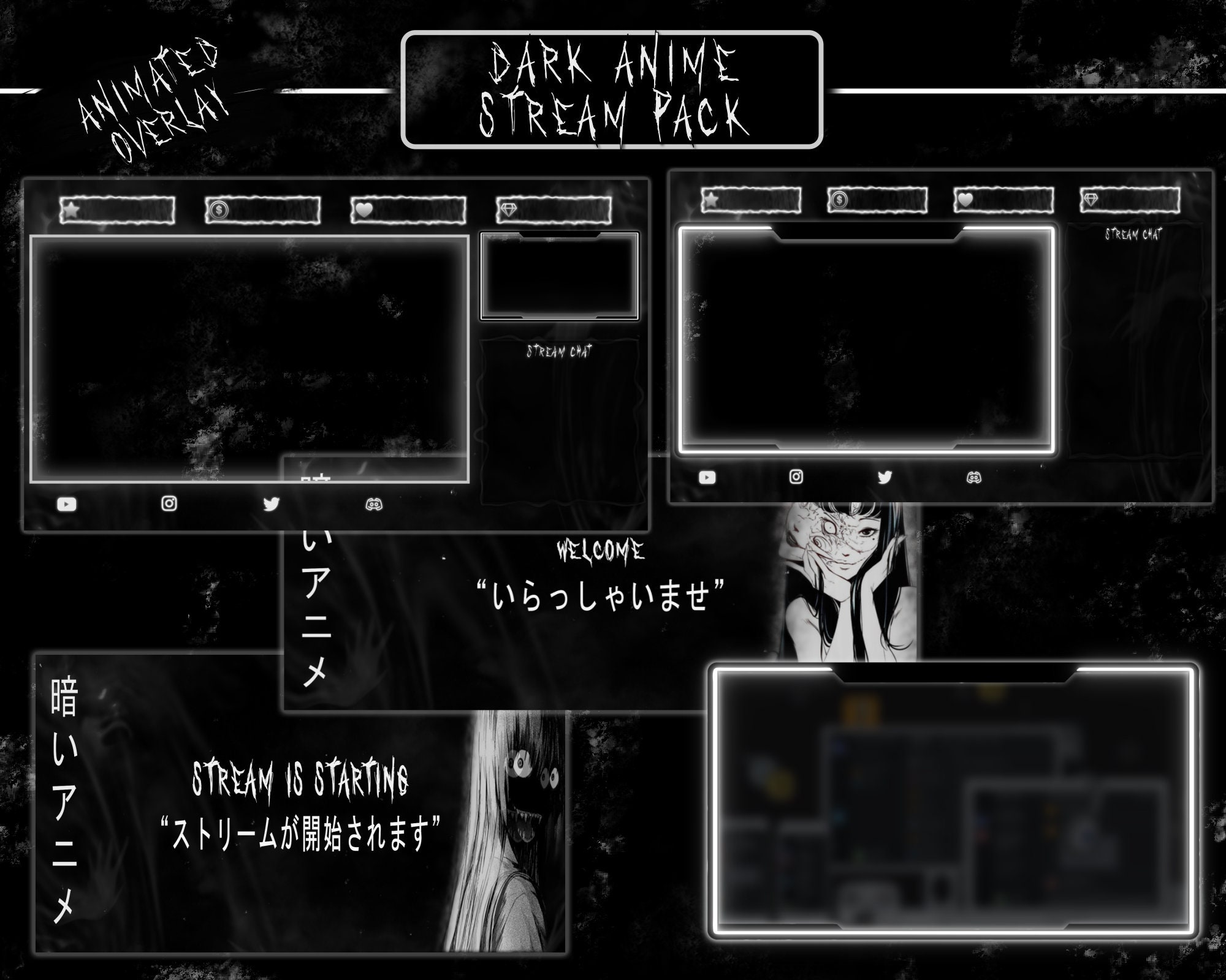 Twitch Overlay Anime - Etsy Twitch Overlay Anime - Etsy
