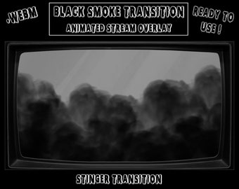 Black Smoke Stinger Transition - Dark Fog - Black Smoke Screen - Creepy - Scary - Add On Stream - Animated Twitch Overlay - Streamlabs OBS